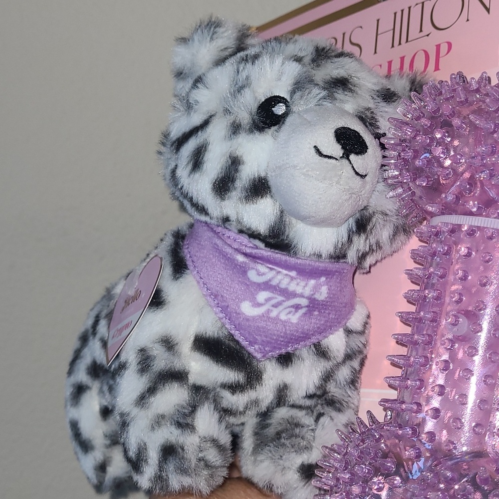 PARIS HILTON Plush Zebra Toy with Purple Bone - Picture 4 of 9